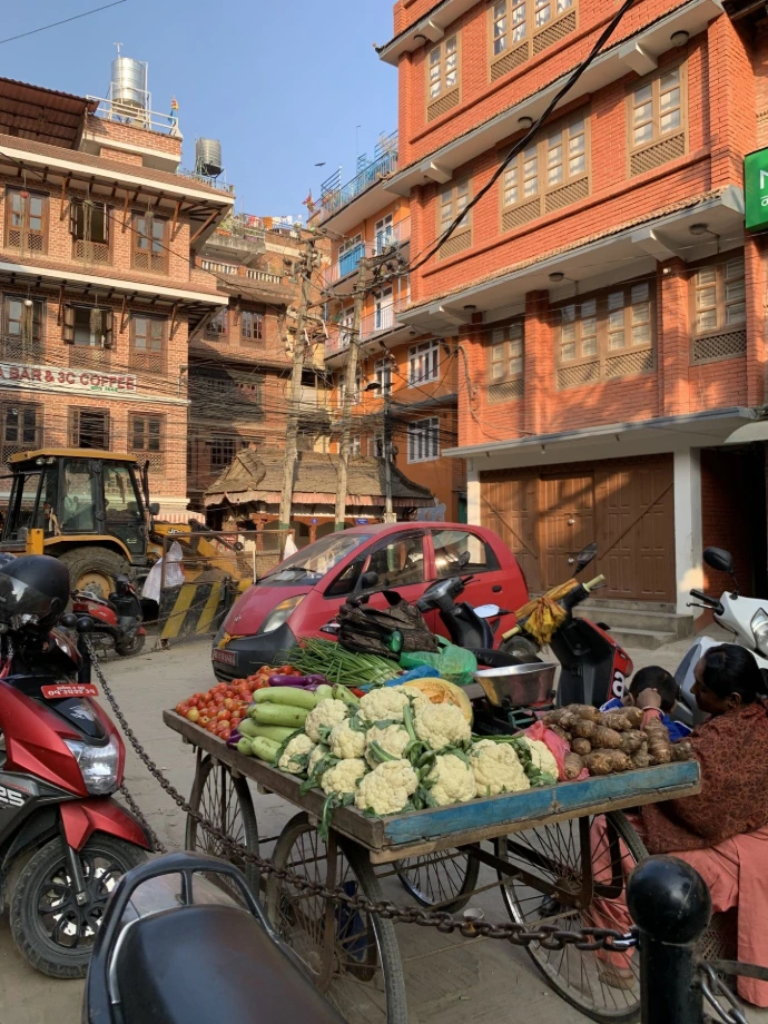 Marché aux légumes à Katmandu